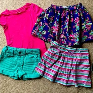 Children’s Place and Cherokee Skirts, Top, and Shorts Size 6